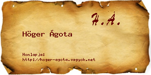 Höger Ágota névjegykártya